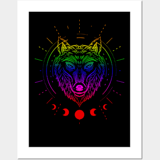 Miystic Pride Wolf LGBTQIA Posters and Art